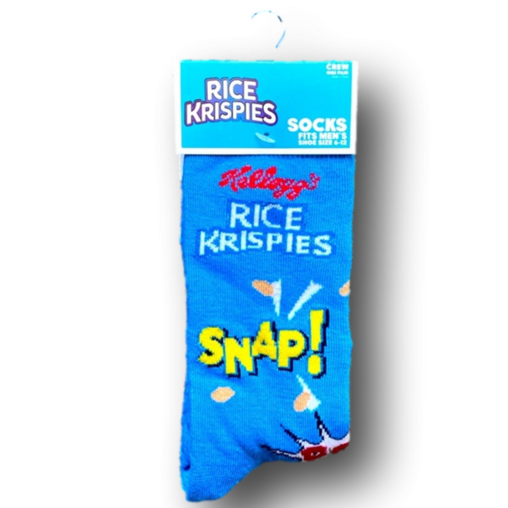 3/$20 Kellogg's Rice Krispies "Snap Crackle Pop" Funny Novelty Crew Socks - NWT